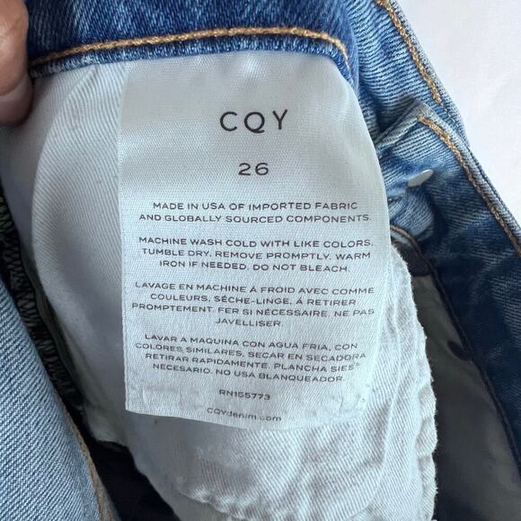 CQY Women's Jeans High Rise Straight Leg Light Wash Size 26 Denim - Picture 5 of 8